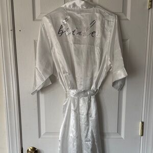 White Satin "Bride" Robe size S/M